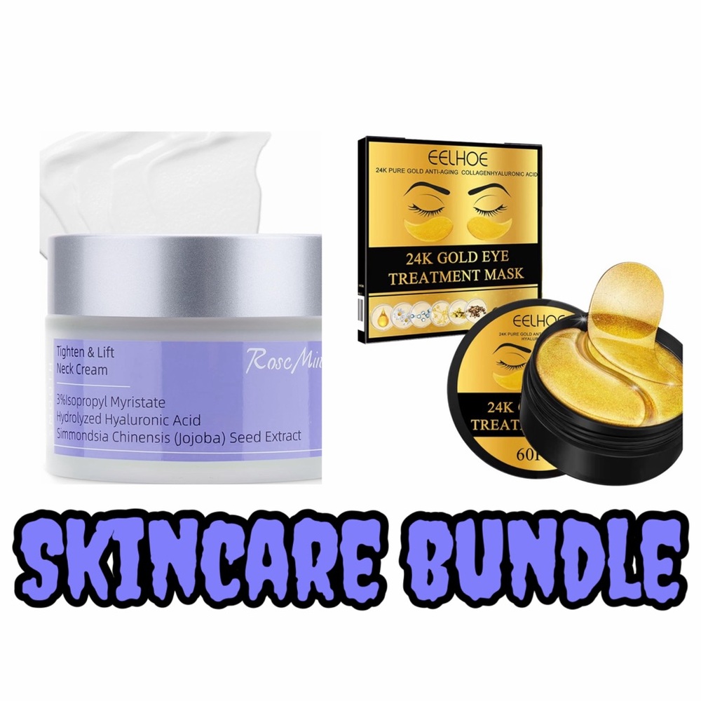 Neck Cream and Eelhoe 24K Gold Eye Mask Set